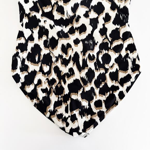 [La Blanca] Animal Print Slimming Ruched Sweetheart Neck One Piece Swimsuit 16 - Picture 9 of 12